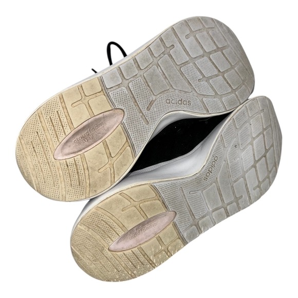 Adidas Women Cloudfoam Running Shoe Black Zebra Print Accent low Top Lace GY6101 - Picture 2 of 7